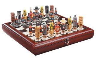  Daniels Old No 7 Lynchburg Chess Set w Case JDR 390 Free SHIP