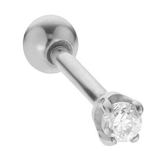 2mm Gemstone Prong Set 14k Gold Cartilage Helix Stud Earring