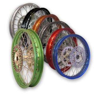 WARP9 Racing Complete MX Wheel Set w Rotors Sprocket