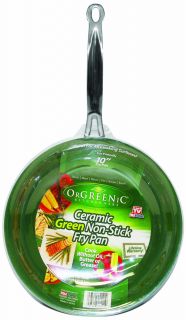 Orgreenic Ceramic Green Non Stick 10 Fry Pan Kitchen Cookware as Seen