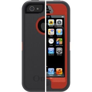 Otter Box for iPhone 5 Defender Lava Orange Grey Verizon OBD IPH5 Gry
