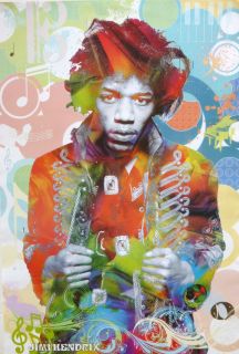 Jimi Hendrix Psychedelic Artwork Over Jimi Poster from Asia Classic