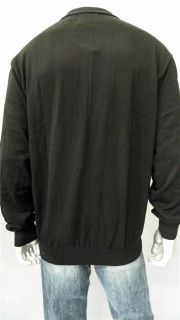 Greg Norman Mens XL Cotton Polo Sweater Black Plaid Top Designer