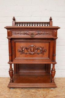 French Henry II Server in Oak Marble Top 19th Century