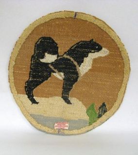 Grenfell Husky Dog Table Mat Rug Folk Art Handmade 1930S