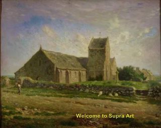 The Church at Greville Jean Francois Millet Repro Oil