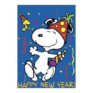 Happy New Year Snoopy & Woodstock Flag 28x40 Patio