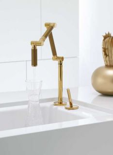 The Karbon Faucet adjusts to a precise height, orientation, or water