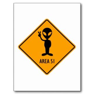 Aliens Area 51 Warning Sign Postcard 