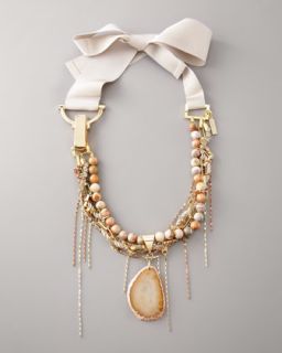 Sachin + Babi Blush Agate Multi Chain Necklace   