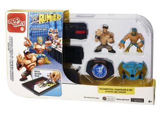 Comes with three figures inspired by a WWE Superstar — Rey Mysterio
