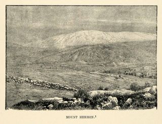 1903 Print Mount Hermon Lebanon Syria Senir Sirion Sion Siyon Anti