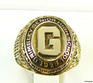 Grimsley High School 10K Gold Class 1975 Ring