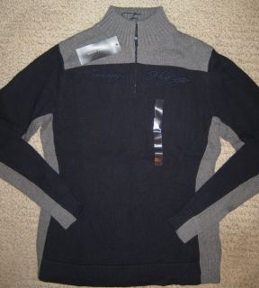  Tommy Hilfiger Navy Grey 1 3 Zip Sweater Womens $68