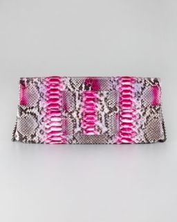 V11HM Kara Ross Leora Python Clutch Bag, Pink Berry