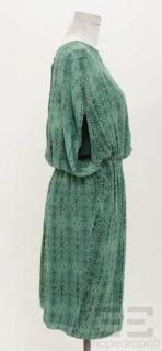 Allegra Hicks Green Silk Gathered Waist Draped Dress Size US 6