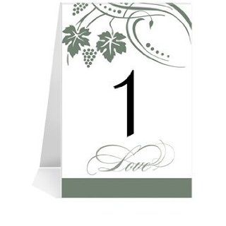  Wedding Table Number Cards   Vine Splendor in Deep Olive #1
