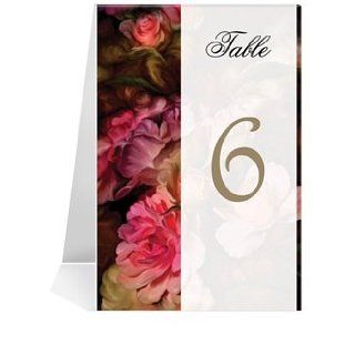 Wedding Table Number Cards   Rubenesque Roses & Frost #1