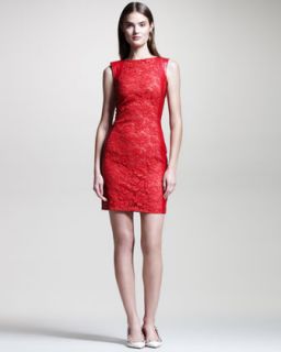 B20YF Valentino Lace Front Leather Dress