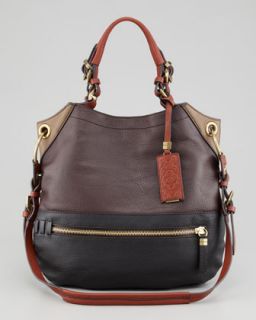 Oryany Sydney Colorblock Large Shoulder Bag, Brown   