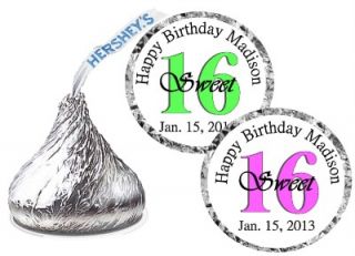 108 SWEET 16 BIRTHDAY PARTY FAVORS HERSHEY KISS KISSES LABELS