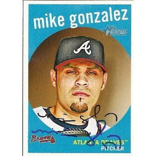  Mike Gonzalez Signed Braves 2008 Topps Heritage Card: Everything Else