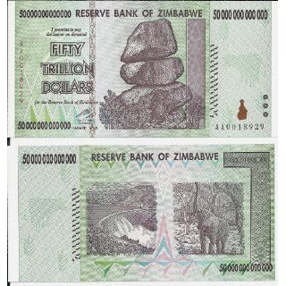 Zimbabwe 2008 Fifty Trillion Dollars Uncirculated