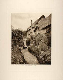 1892 Photogravure Ann Hathaway Cottage Shottery England   ORIGINAL