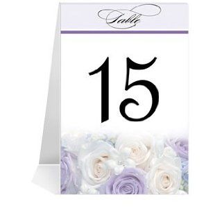 Wedding Table Number Cards   Rose Lavender White #1 Thru