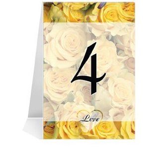 Wedding Table Number Cards   Yellow Roses Glee #1 Thru #43