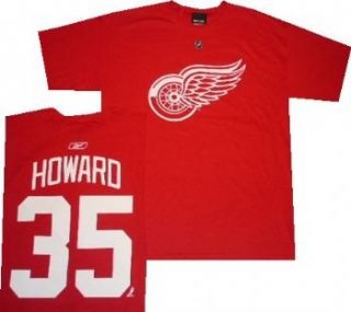  Wings Jimmy Howard Reebok Name and Number T Shirt: Sports & Outdoors