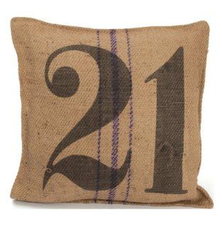  : Vintage Burlap Sack Printed Toss Pillow  Number 21: Home & Kitchen