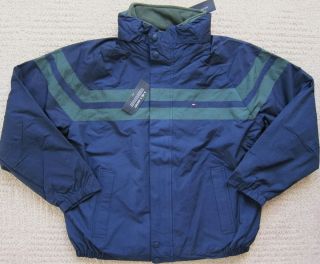 Tommy Hilfiger Navy Olive 3 in 1 Combo Fleece Jacket w Hood Mens $135