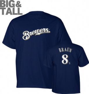  Tall Milwaukee Brewers #8 Name and Number T Shirt