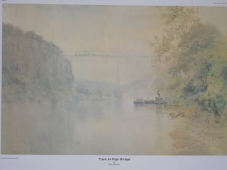 Paul Sawyier Print Train at High Bridge Kentucky Artist