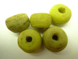 Large Nice Yellow Antique Hebron African Trade Beads Collection