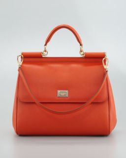 V1GV1 Dolce & Gabbana New Miss Sicily Leather Handbag, Orange