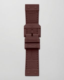 Brera 22mm Crocodile Embossed Jelly Watch Strap, Brown   