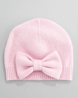   Cashmere Bow Hat & Mittens, Chiffon Pink, 6 24 Months