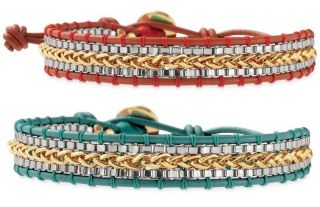 NEW Two Stella and Dot Foundation Bracelets in Red and Turquoise