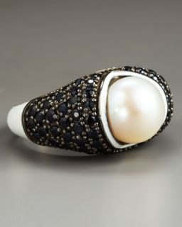 MCL by Matthew Campbell Laurenza Pearl & Pave Sapphire Ring   Neiman