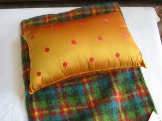 Mackenzie Childs Highland Rose Lumbar Pillow w Silk Insert Pillow New