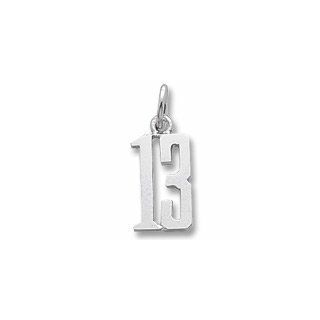 Just Turned Teen Heart Number 13 Charm Sterling Silver, Made in the
