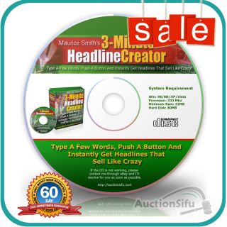 Minute Headline Creator Pro Copywriting Software CD