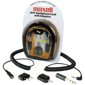 Maxell Headphone Airline Adapter Coil Extension Cable