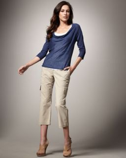 Eileen Fisher Silk Linen Drape Top, Ribbed Camisole & Slim Cargo Pants