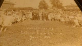 Vintage photograph Calvary Lutheran Church Groundbreaking July 1, 1928