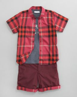 Burberry Short Sleeve Check Shirt, Brit Short Sleeve Tee & Check Lined
