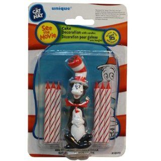 Dr Seuss Cat in the Hat Birthday Party Cake Topper and 6