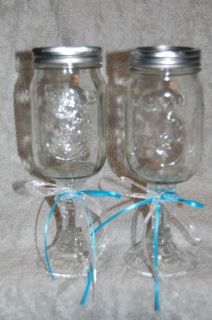 Redneck Wedding Glasses Party Bride Groom Canning Jars Wine